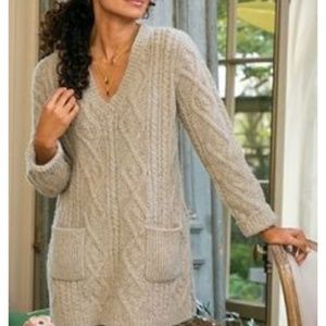 Soft Surroundings Cable Knit Boyfriend Sweater